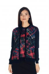 Kadın Baskı Desenli Triko Örme Hırka - 7