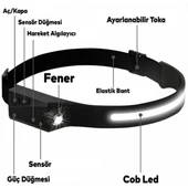 Klaus Sensörlü Kafa Lambası 5+3W 350 Lumen 1200MAH - 2