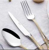 Nehir Lalezar Sade Altın 36 Parça Çatal Kaşık Bıçak Takımı thumbnail 3