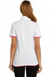 Beyaz Polo Yaka KadınT-shirt - 2