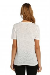 Çiçek Baskılı Devore Bluz T-shirt - 2