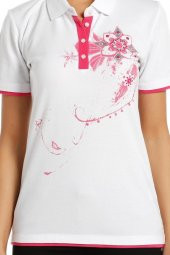 Beyaz Polo Yaka KadınT-shirt - 4