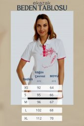 Beyaz Polo Yaka KadınT-shirt - 5