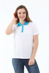 Polo Yaka Pike Kadın Pamuk T-shirt - 3
