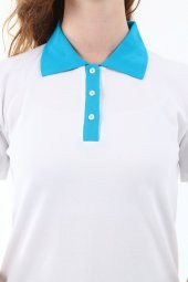 Polo Yaka Pike Kadın Pamuk T-shirt - 5