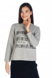 Crystal Taş Baskılı Sweatshirt - 3