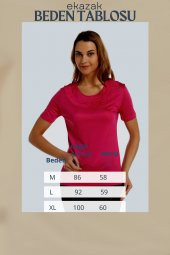 Fırfırlı Merserize Viskoz Esnek Fitted Kalıp Örme Bluz - 5
