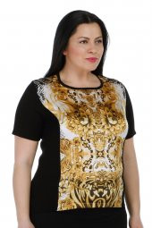 Siyah Baskılı Bluz - 3