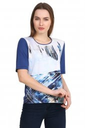 Modern Baskılı T-shirt - 1