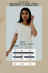 Yelken Baskı Ve Nakış Detaylı Merserize Örme T-shirt - 6