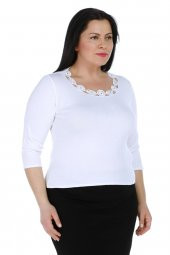 Kristal Taş El Işçliği Triko Bluz - 7