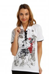 Polo Yaka Baskılı T-shirt - 1