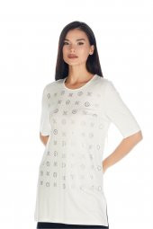 Kristal Taşlı T-shirt Bluz - 1