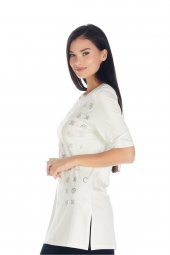 Kristal Taşlı T-shirt Bluz - 3