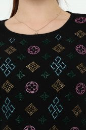 Kristal Taş Baskılı Luxurytriko Kazak - 5