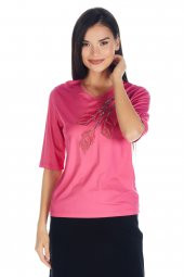 Kadın Lale/tulip Viskoz-lycra T-shirt Bluz - 3