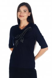 Kadın Lale/tulip Viskoz-lycra T-shirt Bluz - 8