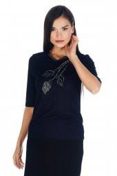 Kadın Lale/tulip Viskoz-lycra T-shirt Bluz - 10