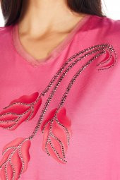 Kadın Lale/tulip Viskoz-lycra T-shirt Bluz - 4