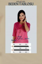 Kadın Lale/tulip Viskoz-lycra T-shirt Bluz - 6