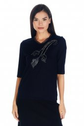 Kadın Lale/tulip Viskoz-lycra T-shirt Bluz - 7