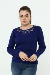 Kadın Kristal Taş El Işçliği Triko Bluz thumbnail 6