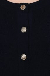 Çelik Örgü Italyan Yün Uzun Hırka - 8