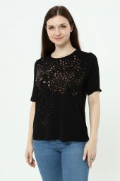 Örme Gold Baskılı Tişört - 6