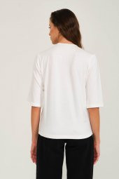 Tropikal Desen Basılı T-shirt Bluz - 9