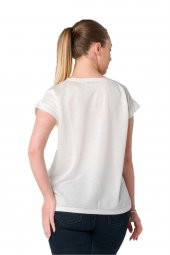 Transparan Devoe Baskılı Bluz Tshirt - 2