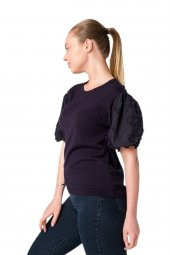 Güpür Dantel Yonca Çiçekli Kol Bluz thumbnail 3