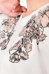 Transparan Devoe Baskılı Bluz Tshirt - 4