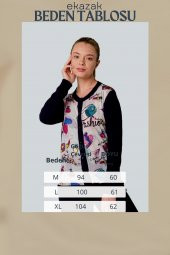 Kristal Fashion Baskılı Luxury Triko Örme Hırka - 4