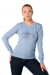 Mavi Blue Kristal Taş Detaylı Yün Kazak - 1