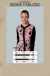 Kristal Make-up Baskılı Luxury Triko Örme Hırka - 5