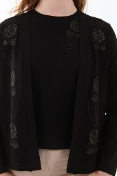 Gül Nakışlı Hırka Bluz Takım - 5
