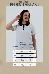 Polo Yaka Pike Kadın Pamuk T-shirt - 5