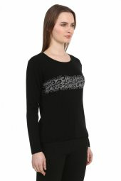 Kristal Hotfix Detaylı Italyan Yün Bluz thumbnail 3