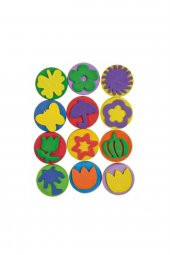 6x75 ml  artdeco Parmak Boyası Ponpon Sünger Tampon Fırça Küp Eva Sünger Baskı Seti 24 parça thumbnail 2