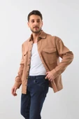 Erkek Oversize Jean Gömlek Bej - 2
