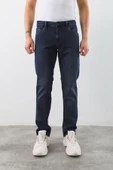 Erkek Likralı Straight Fit Jean Pantolon Mavi thumbnail 6