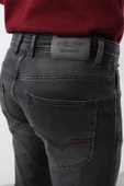 Erkek Likralı Straight Fit Jean Pantolon Siyah - 8
