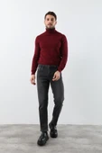 Erkek Likralı Straight Fit Jean Pantolon Siyah - 4