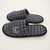 Lacivert Renk Kare Desenli Erkek Terlik - 8