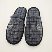 Lacivert Renk Kare Desenli Erkek Terlik - 11