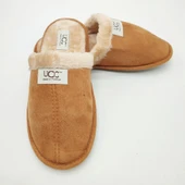 Taba Renk Şık Tasarımlı Tüylü Model Erkek Terlik - 11