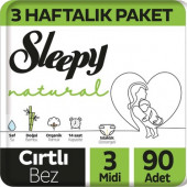 Sleepy Natural 3 Haftalık Paket Bebek Bezi 3 Numara Midi 90 Adet - 1