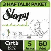 Sleepy Natural 3 Haftalık Paket Bebek Bezi 5 Numara Junior 60 Adet - 1