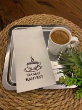 Siyah Yaldızlı Beyaz Damat Kahvesi Cepli Peçete - 1