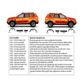 Dacia Duster Uyumlu Kapı ve Çamurluk Koruma Dodik Seti Premium Düz Enjeksiyon Baskı 2018 ve Üst thumbnail 4